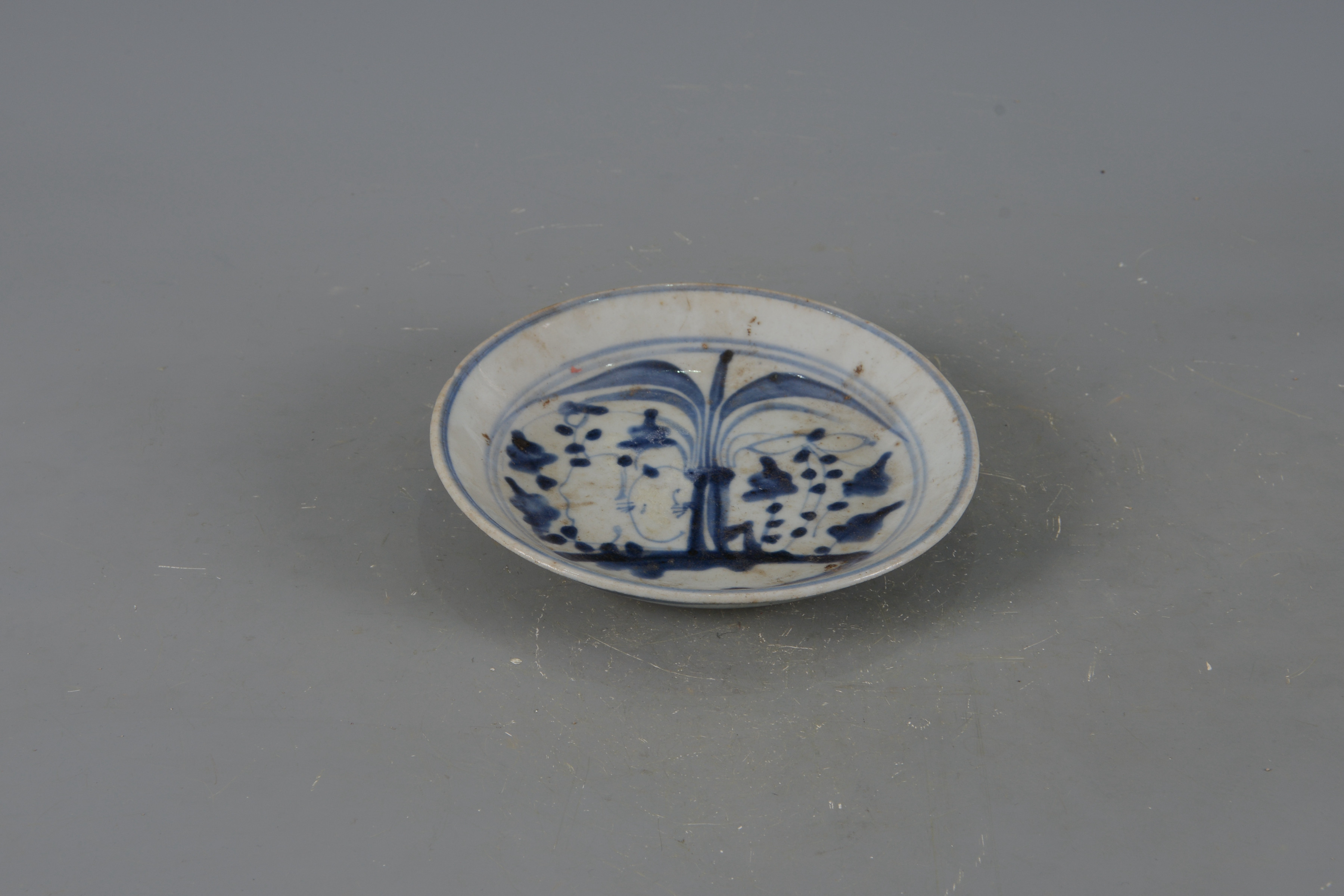 民國(guó)青花花草紋碟