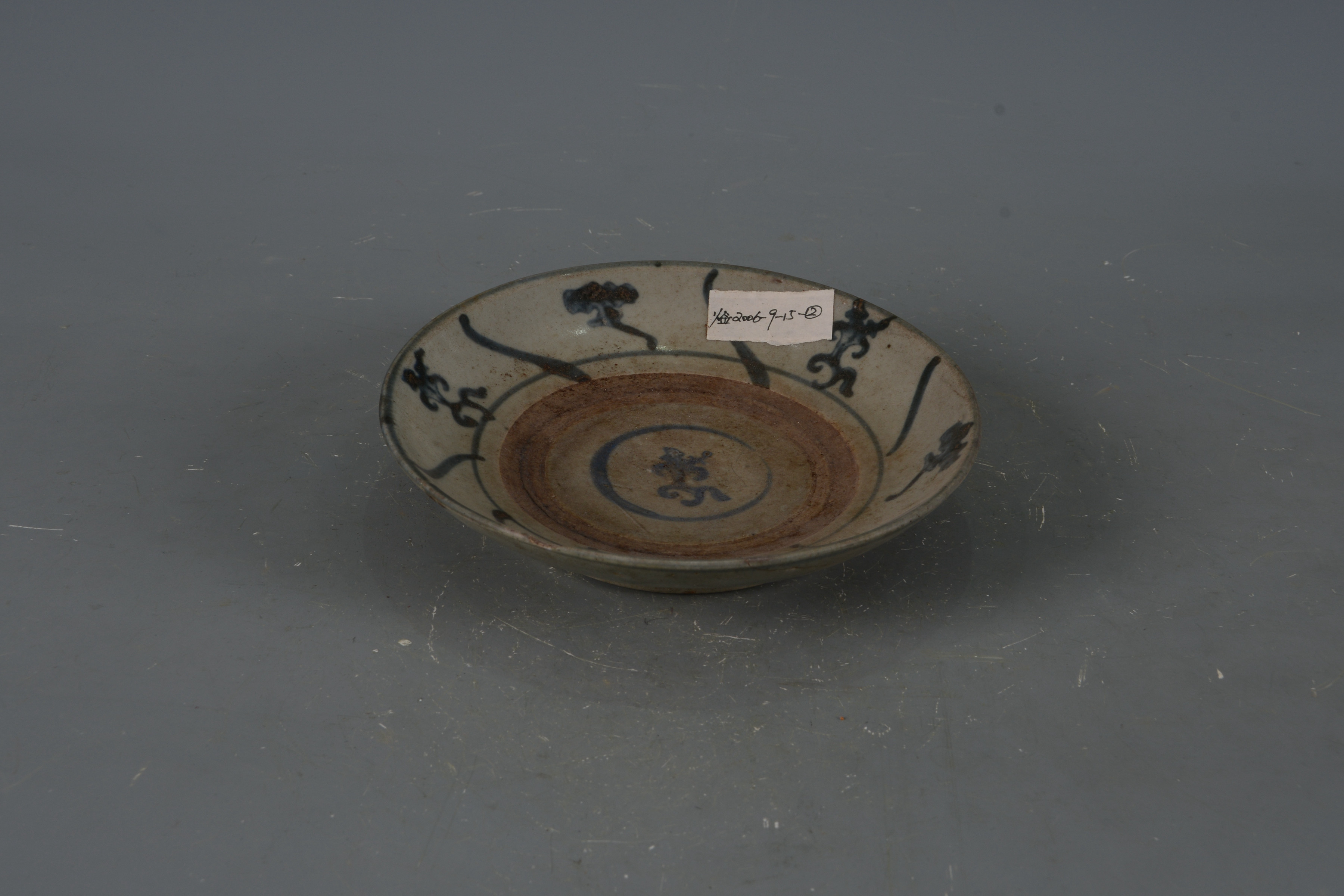 民國(guó)青花花草紋碟