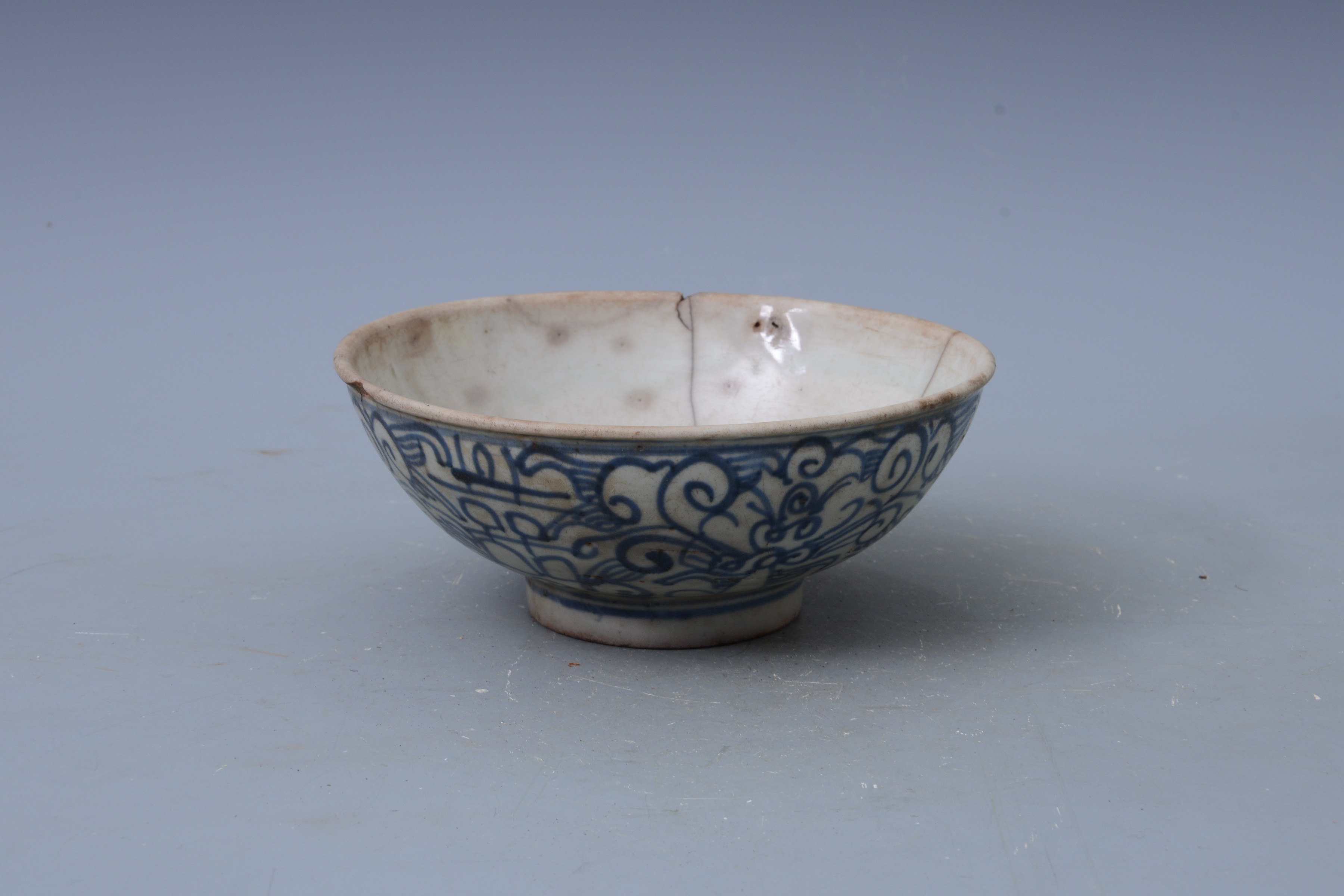 清青花雙喜花卉紋碗