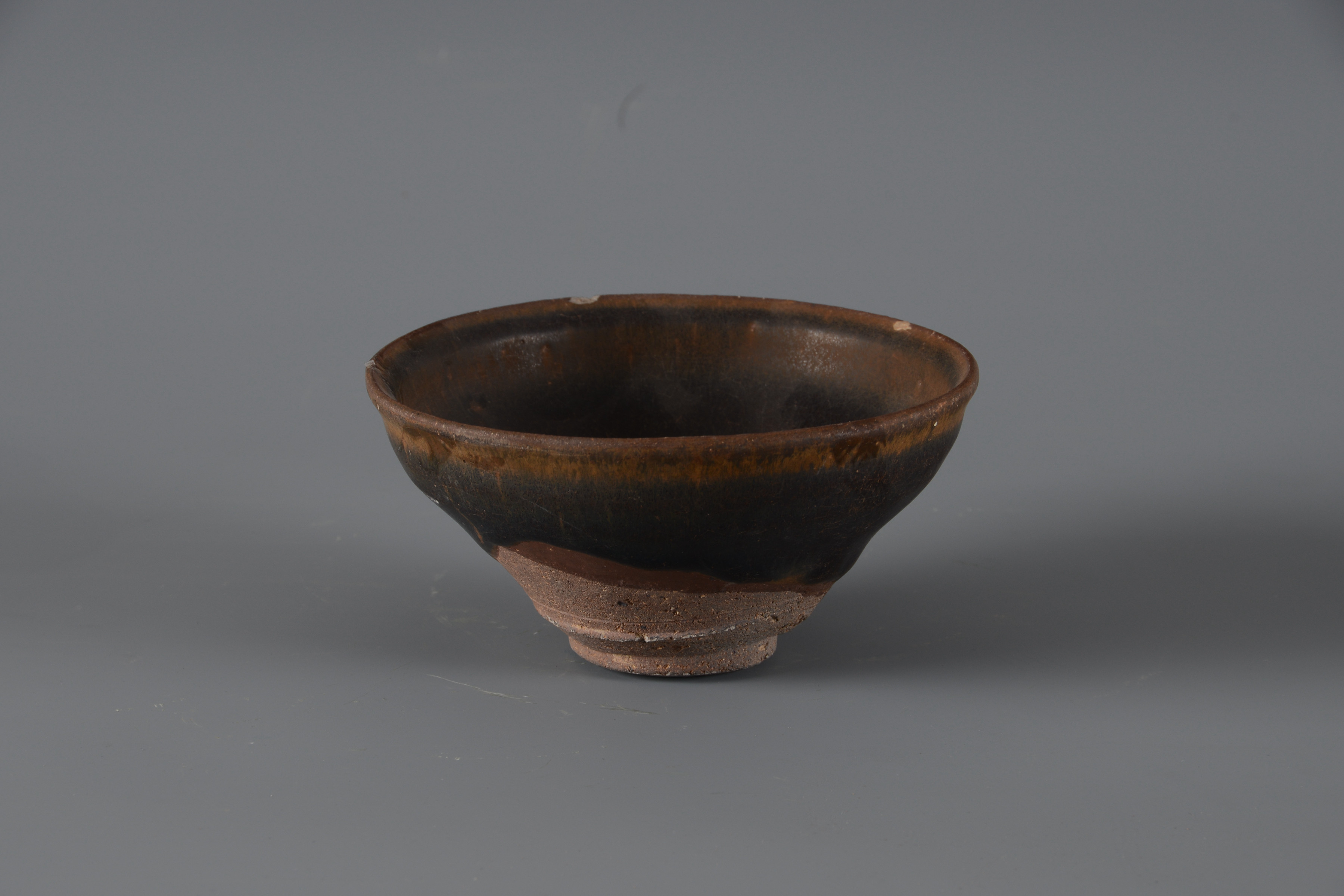 宋建窯黑釉兔毫陶盞