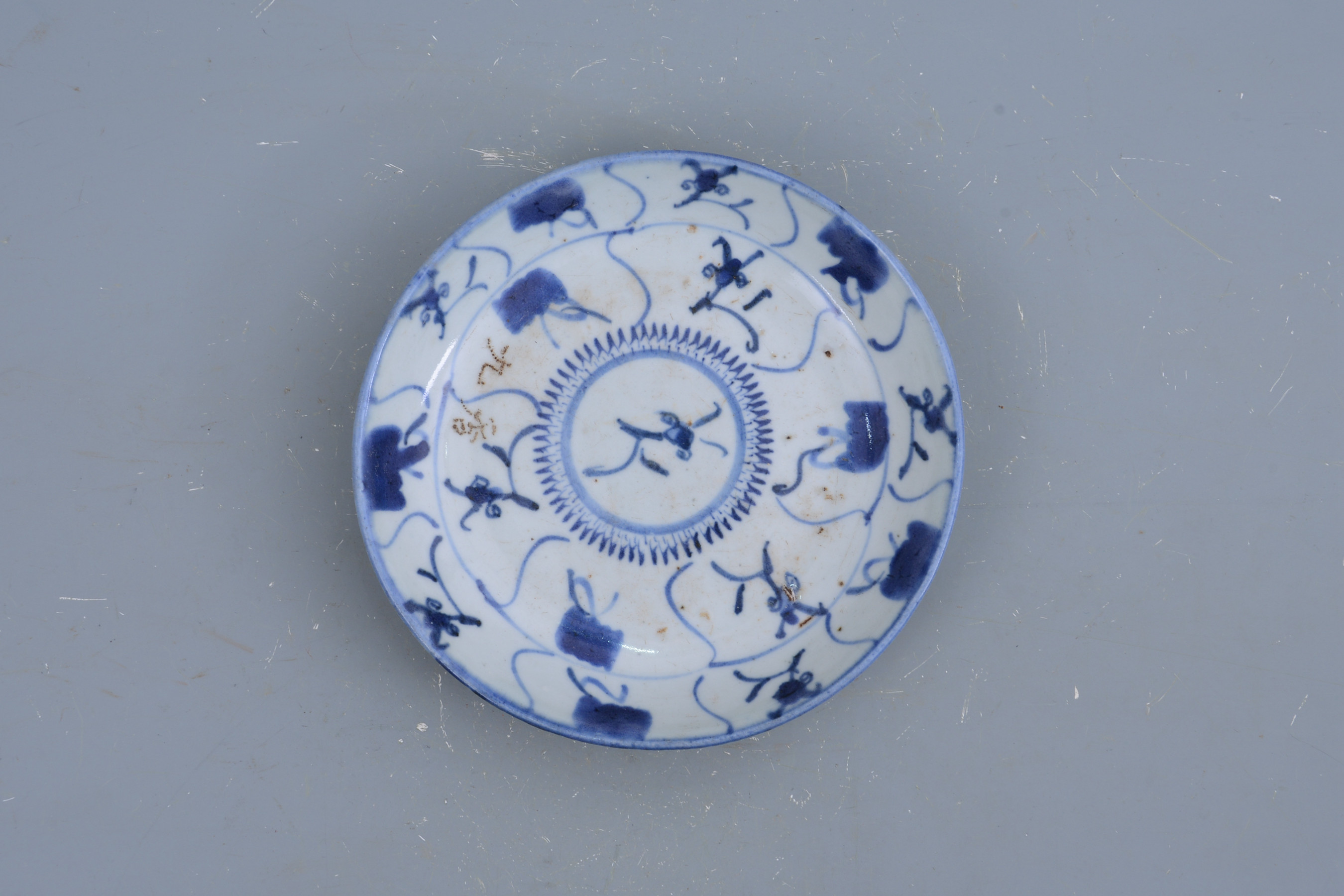 民國青花花卉紋碟