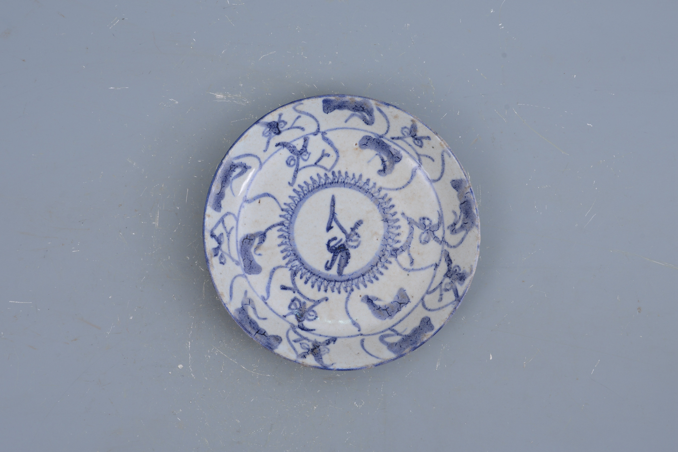 民國青花花卉紋碟