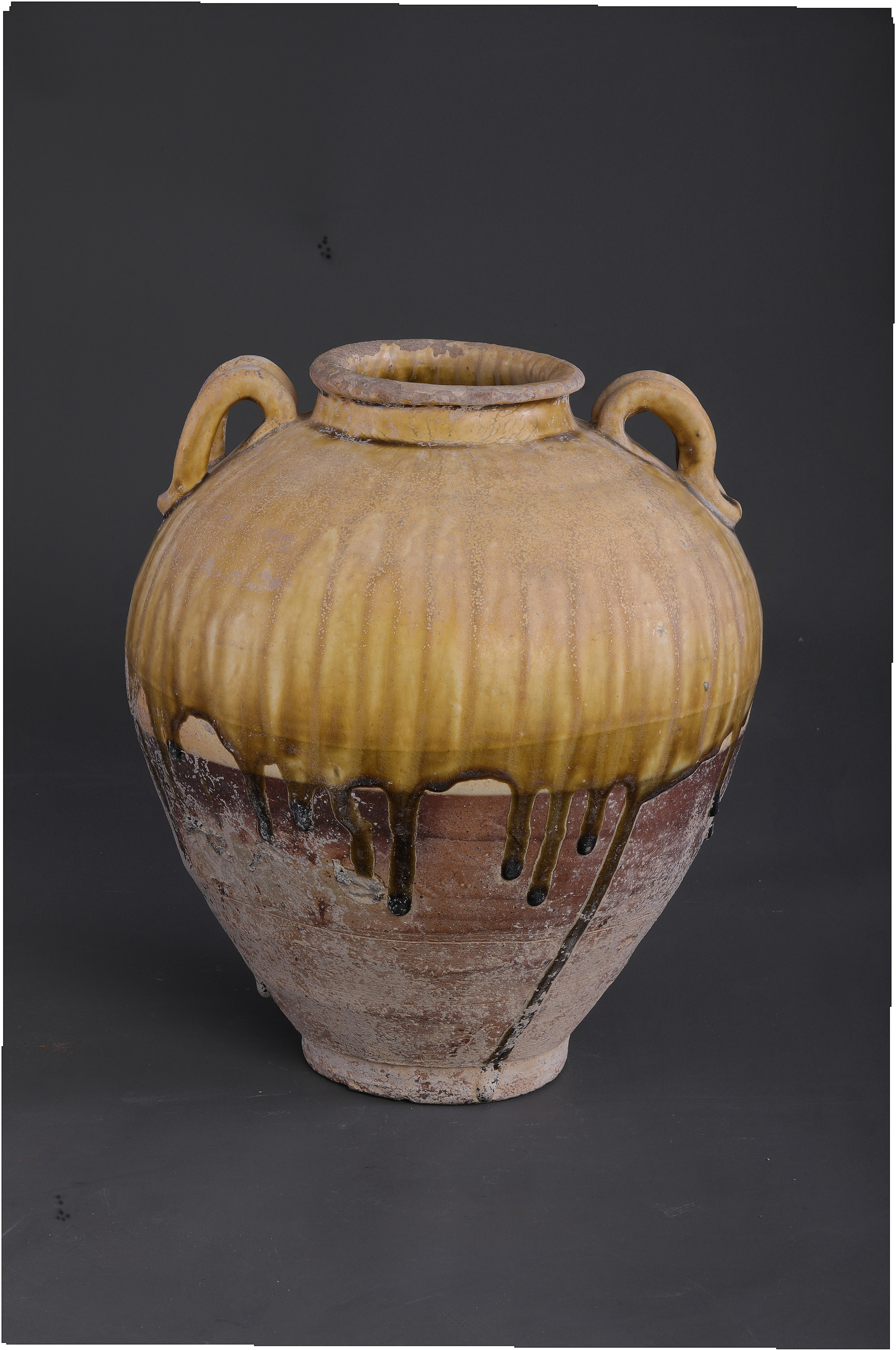 隋唐青黃釉雙系罐